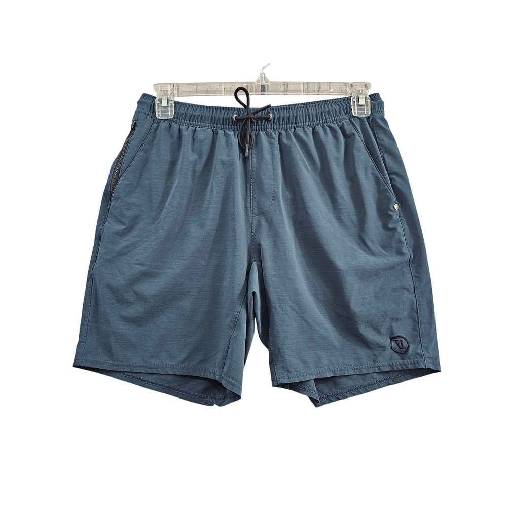 Vuori Kore Shorts Mens M Blue Solid Recycled Stretch Athletic Training V382